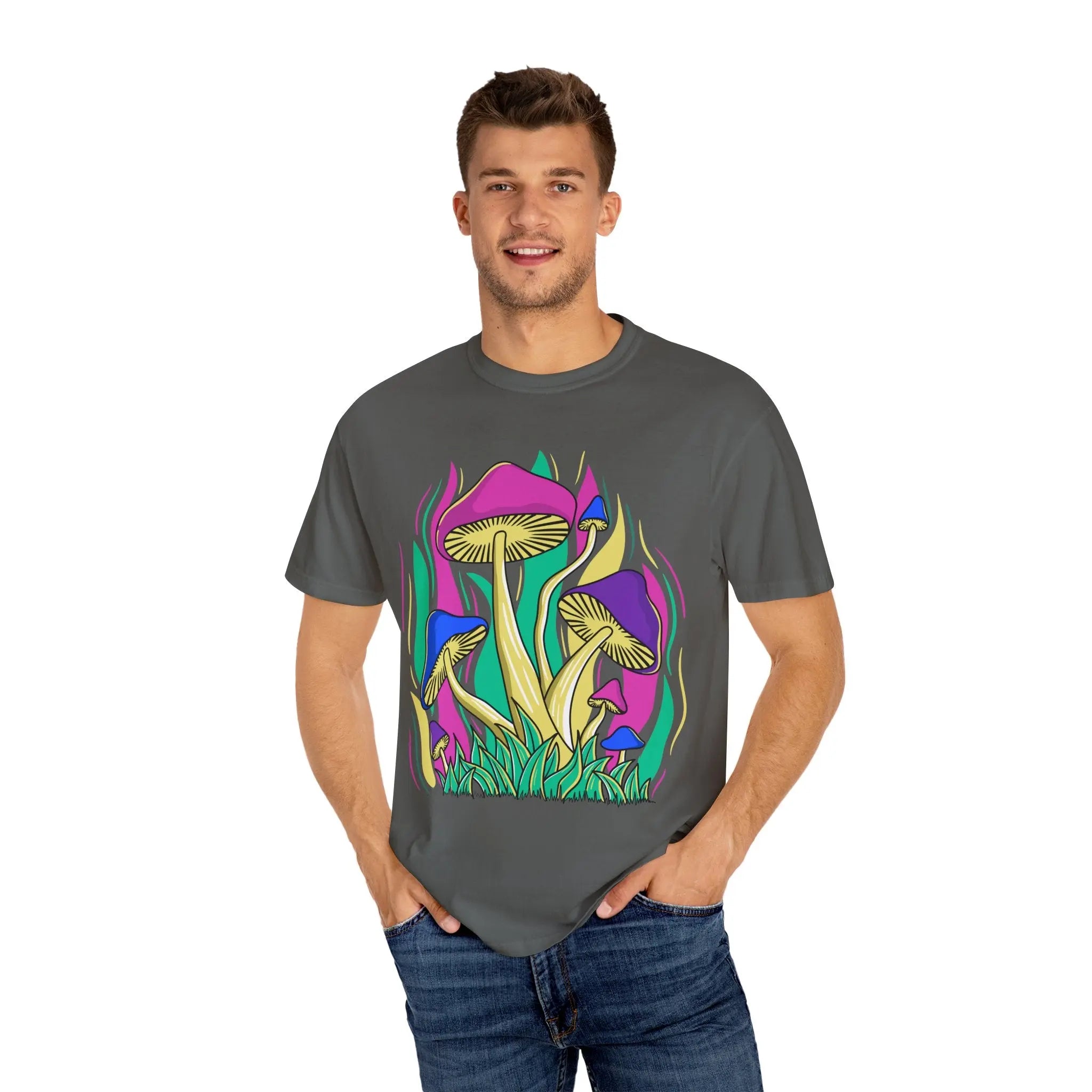 Psychedelic Mushroom Tee - Funky Art Cottagecore - Sinful Threads