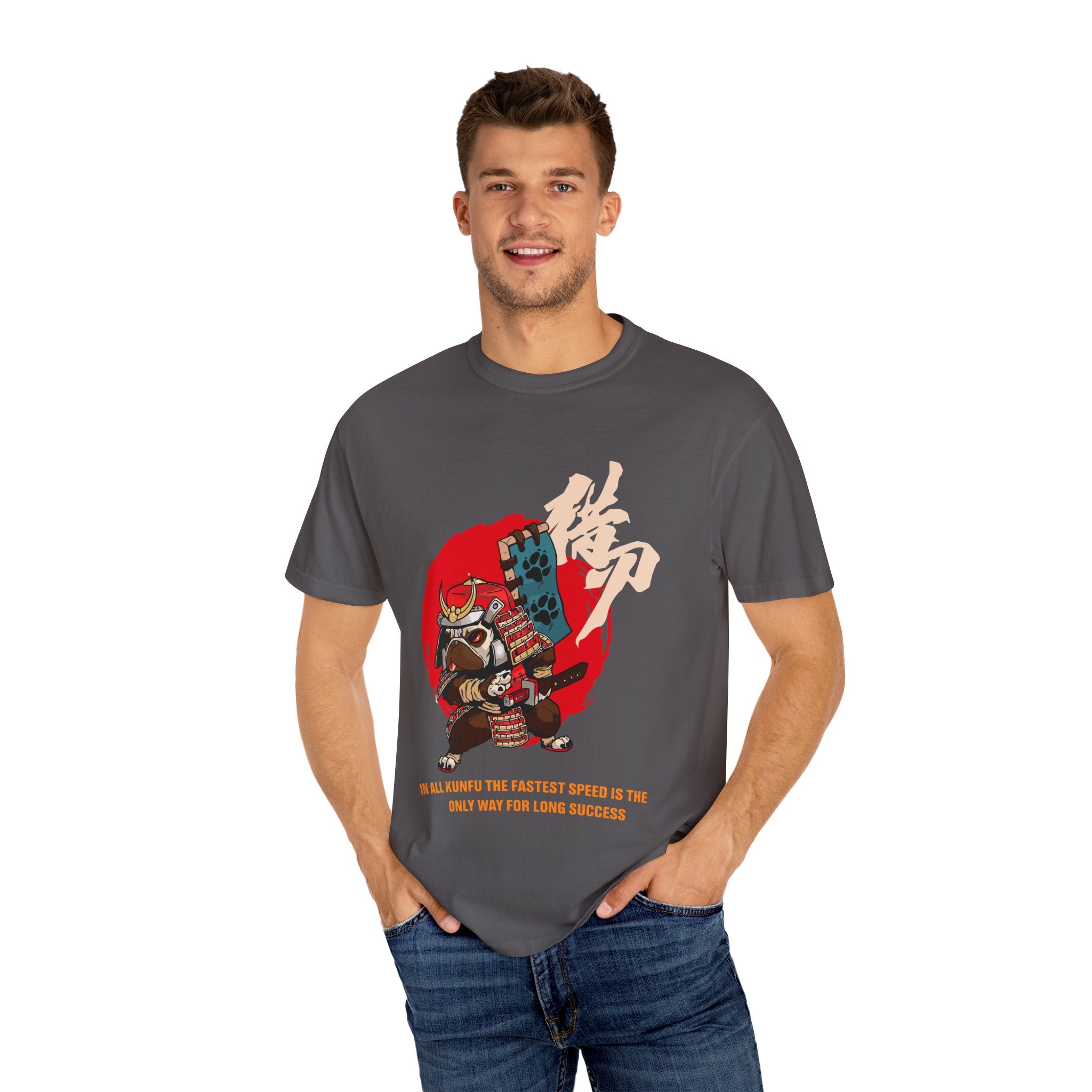 Pug Dog Graphic Tee Japanese Samurai Art Gift - Sinful Threads