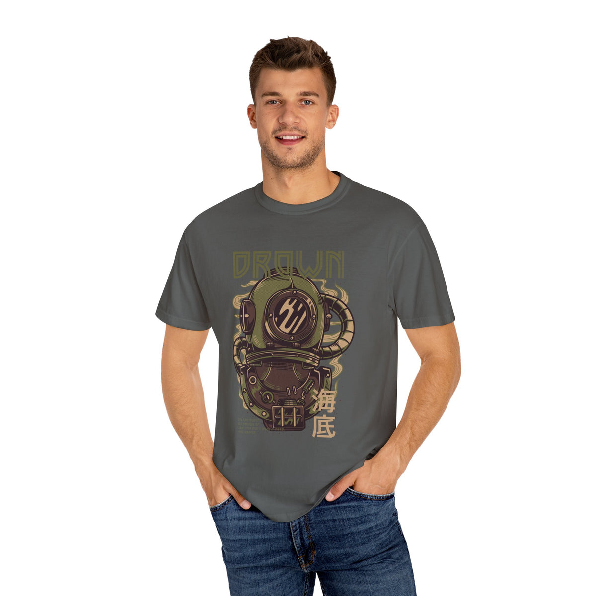 Drown Deep Sea Diver With Quote Graphic Cool Design T-Shirt