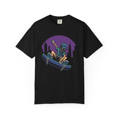 Cityscape Skateboarder Shirt - Urban Graphic Tee - Cool Gift