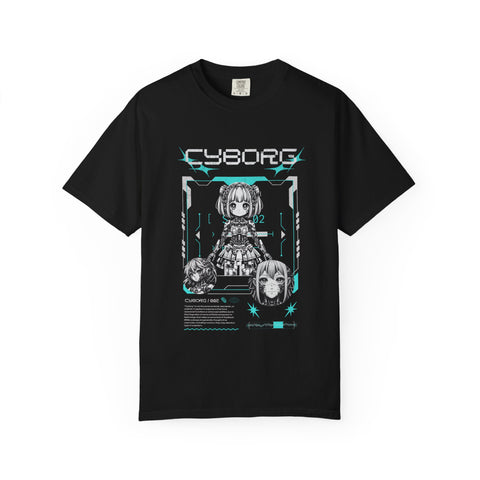 Kawaii Anime Tee - Cyberpunk Robot Design - Cute Gift