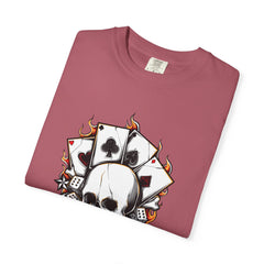 Skull Playing Cards Dice Gambling Casino Design T-Shirt