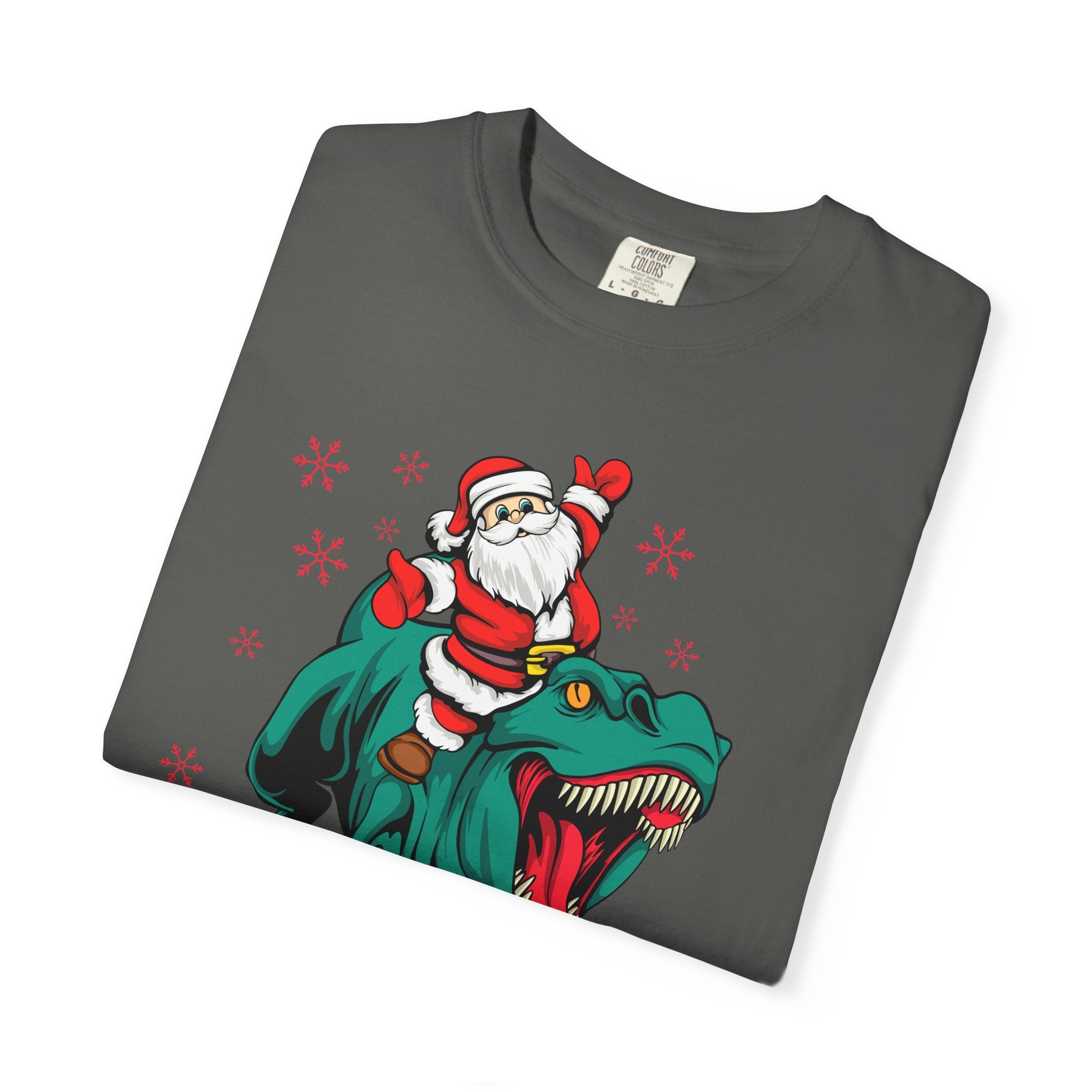 Santa T-Rex Shirt - Funny Dino Christmas Tee - Holiday Gift - Sinful Threads