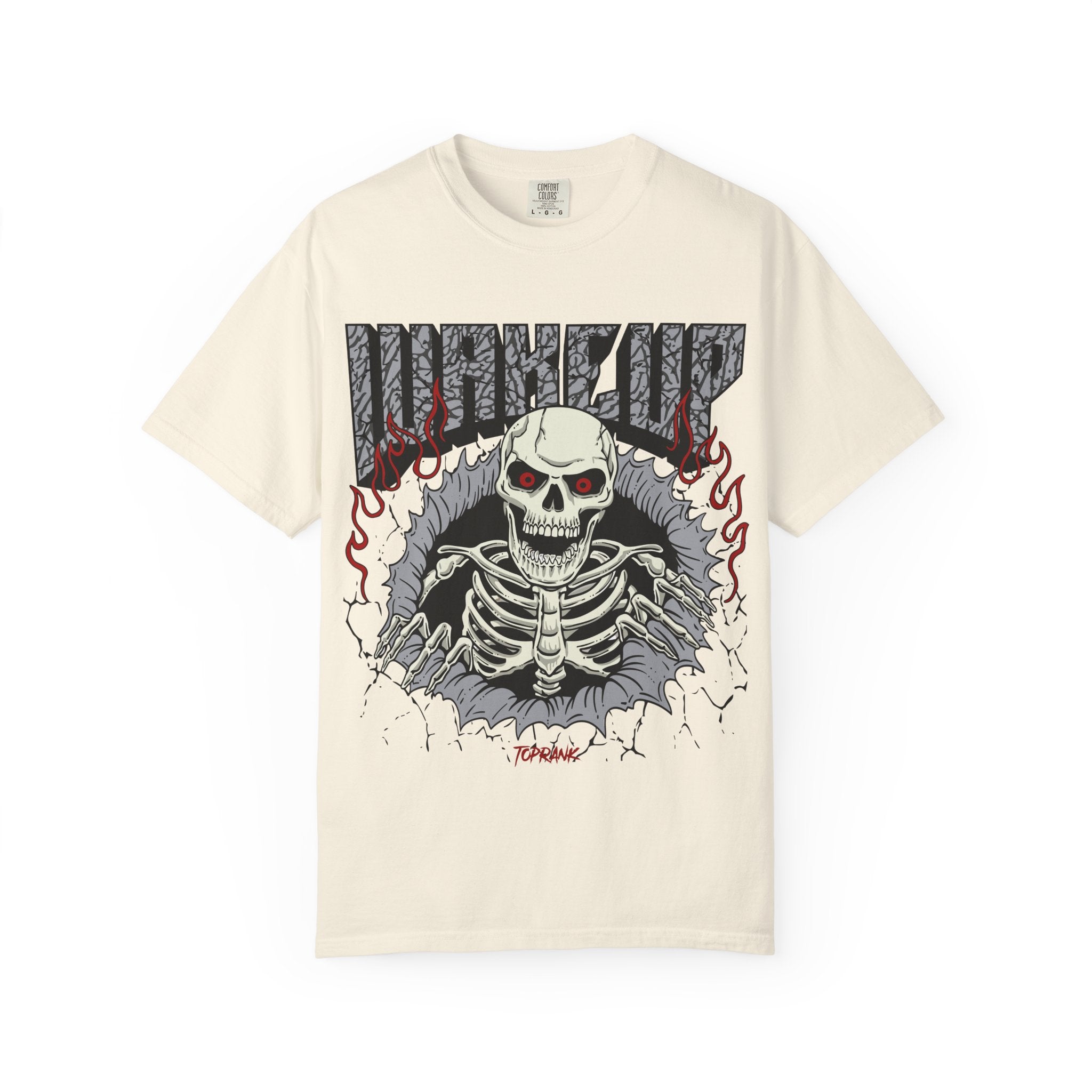 Skull Flame Shirt - Wake Up Fire Design Tee for Bold Style - Sinful Threads