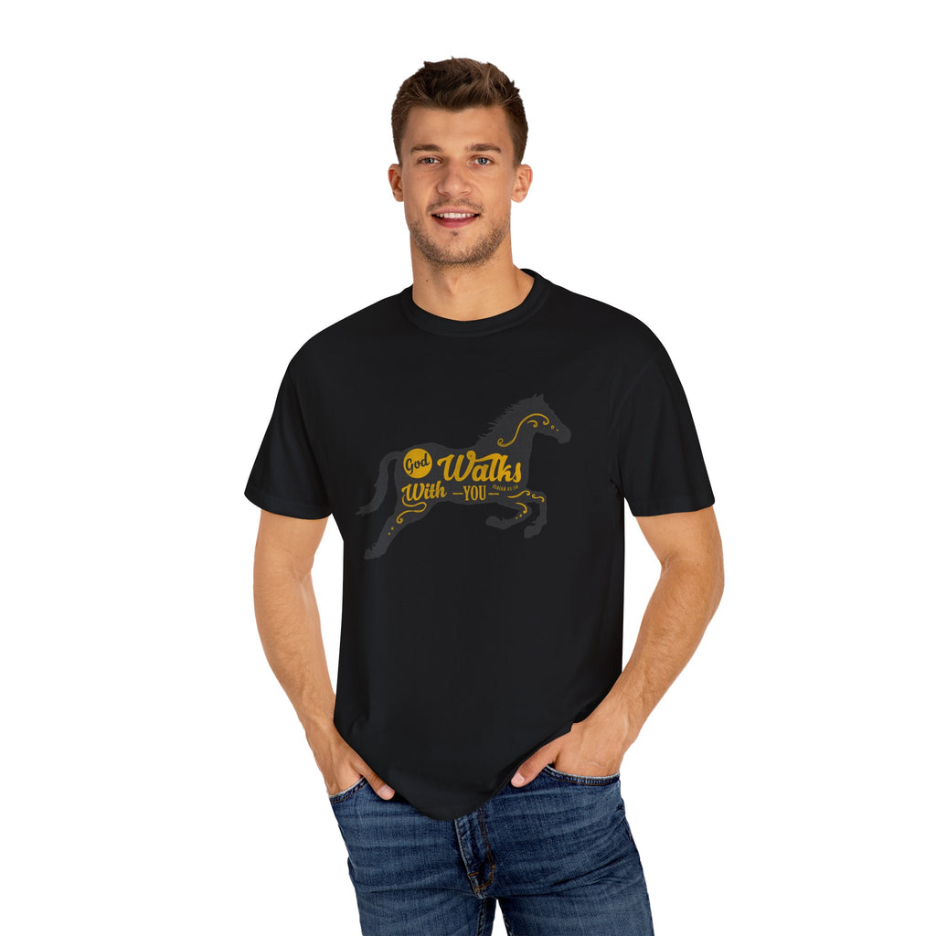 God Walks With You Isaiah 41 10 Religious Horse T-Shirt - Sinful Threads