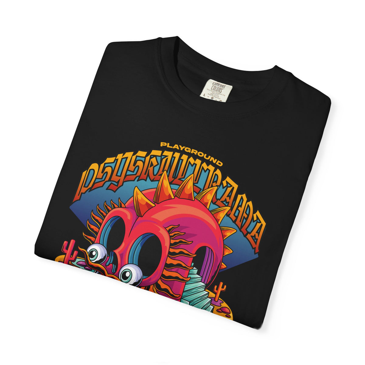Surreal Skull Playground Tee – Weirdcore Skull Shirt – Colorful Art