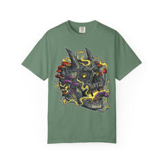Gothic Mushroom Tee - Horned Skull Deathcore Shirt Gift