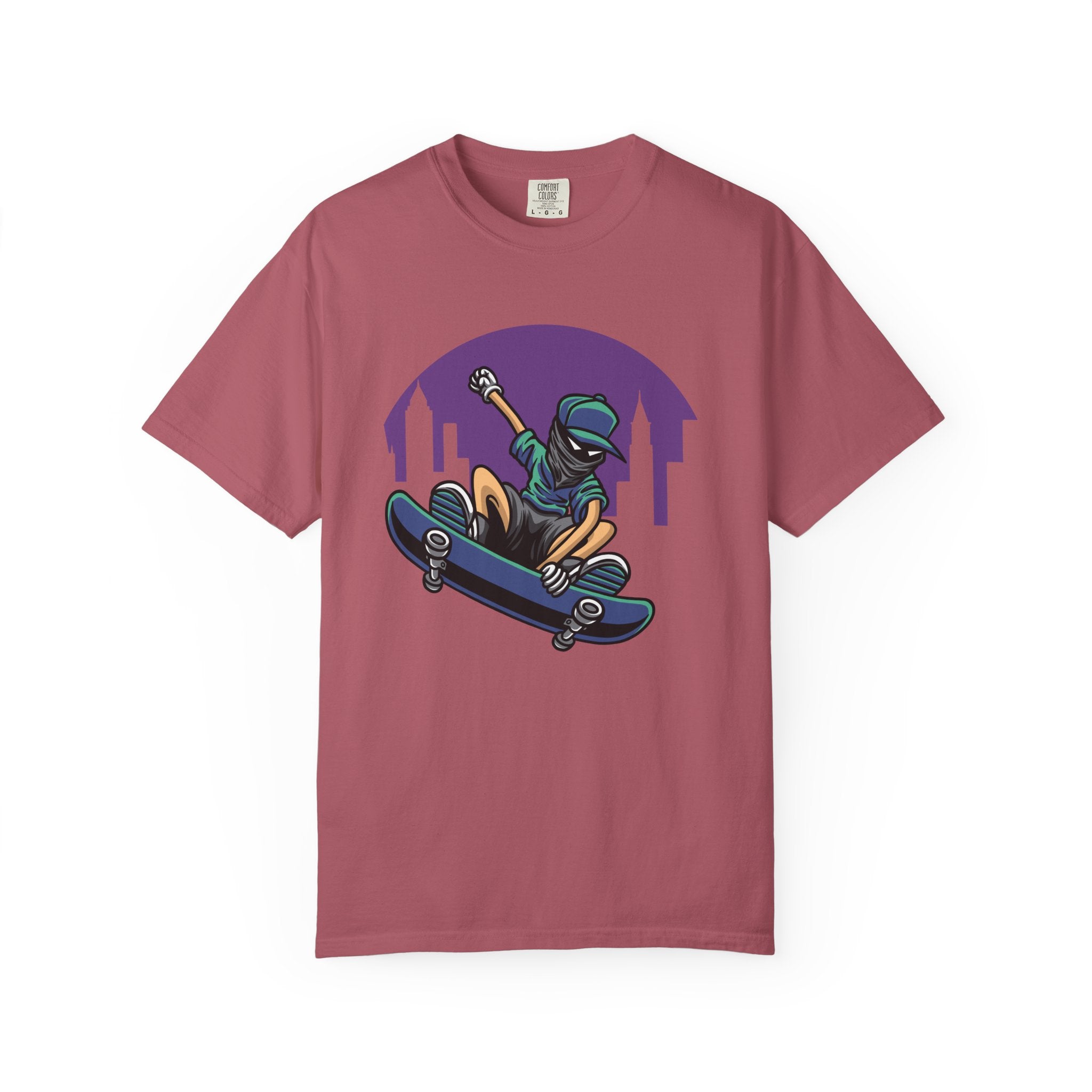 Cityscape Skateboarder Shirt - Urban Graphic Tee - Cool Gift - Sinful Threads