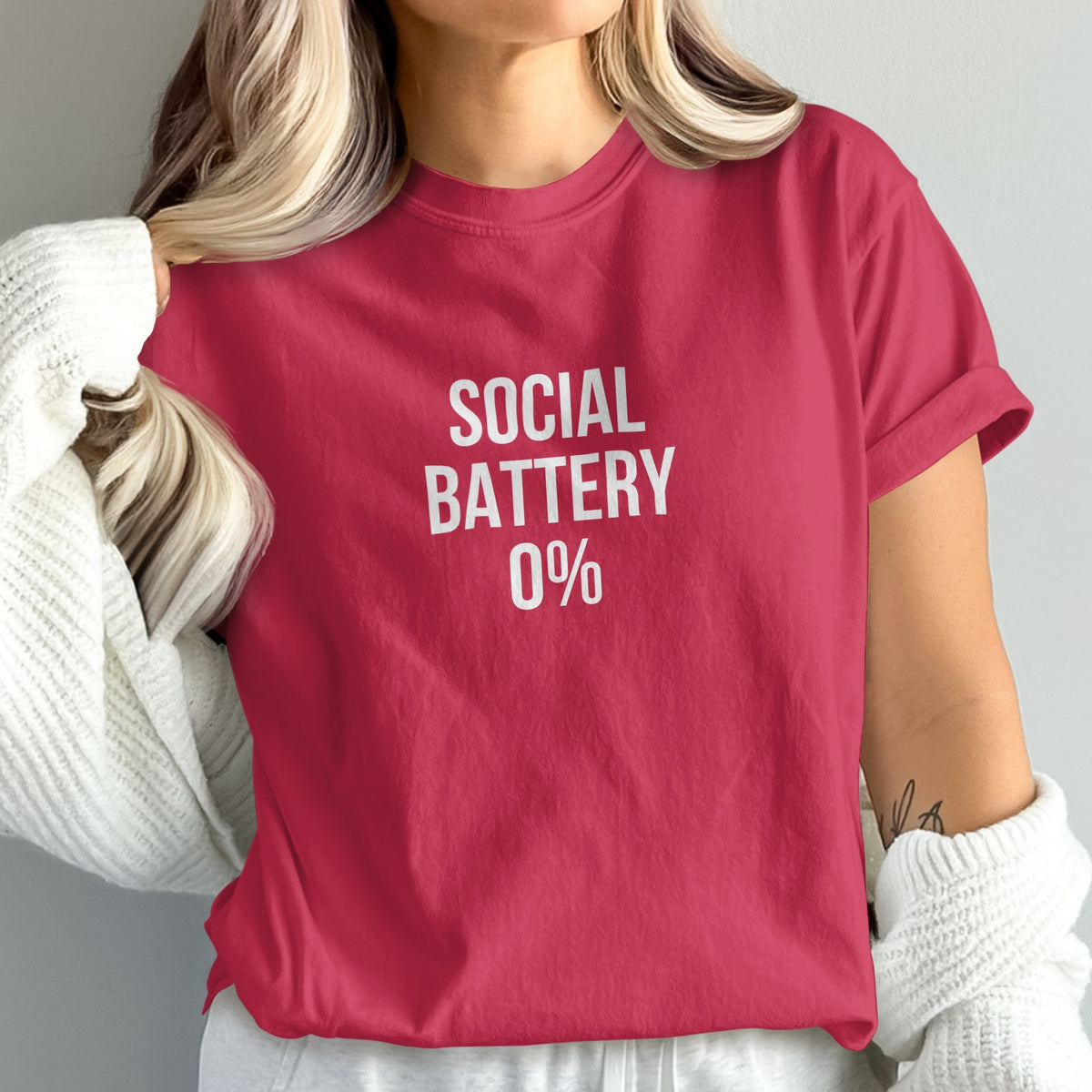 Social Battery 0% Graphic Tee Shirt product type