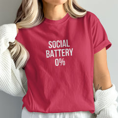 Social Battery 0% Graphic Tee Shirt product type
