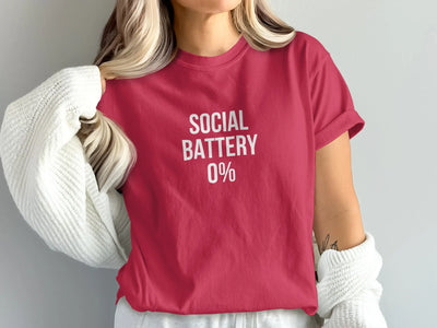 Social Battery 0% Graphic Tee Shirt product type