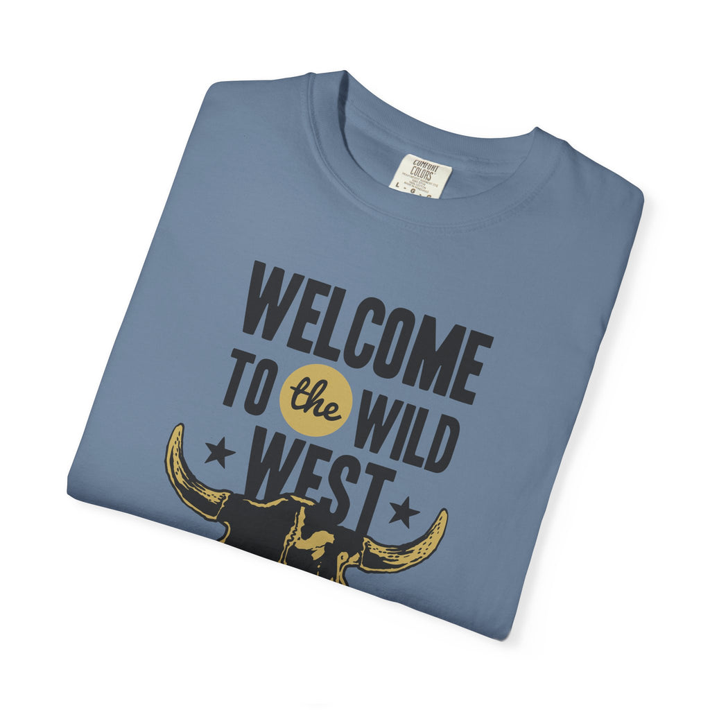 Welcome To The Wild West Graphic Design Bull T-Shirt - Sinful Threads