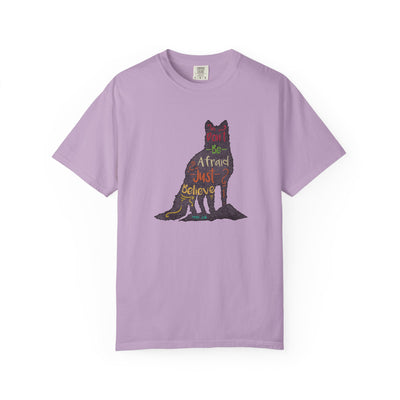 Don't Be Afraid Just Believe in Wolf Silhouette T-Shirt - Sinful Threads