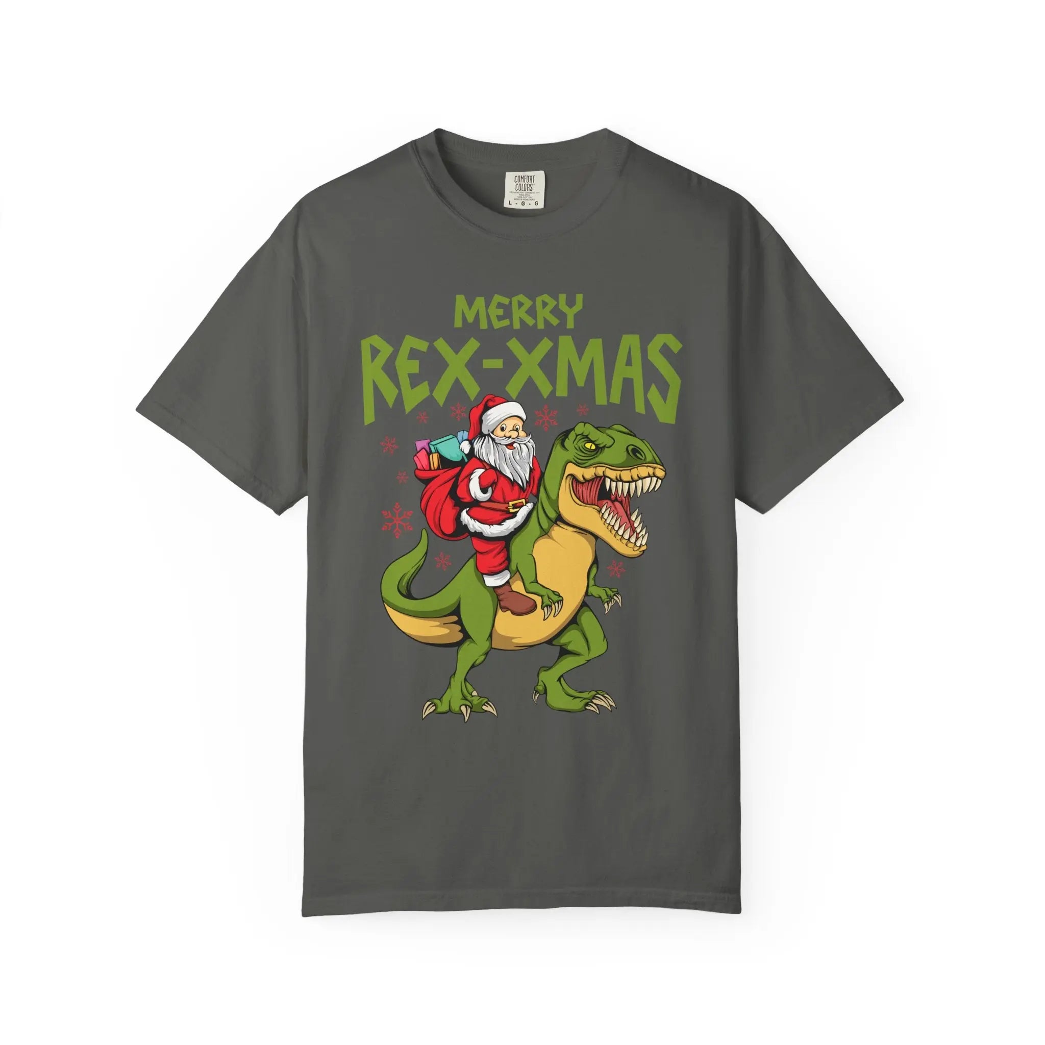 Merry Rex Xmas Tee - Funny Santa Dinosaur Gift - Sinful Threads