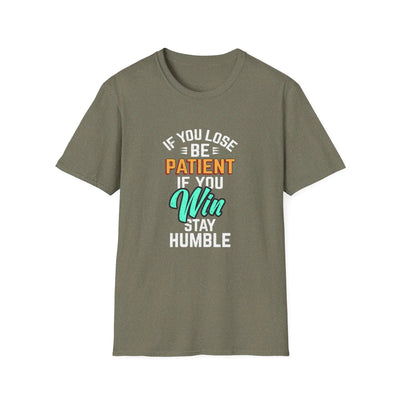 Patient Humble Mindset Shirt - Sports Character Wisdom Tee - Sinful Threads