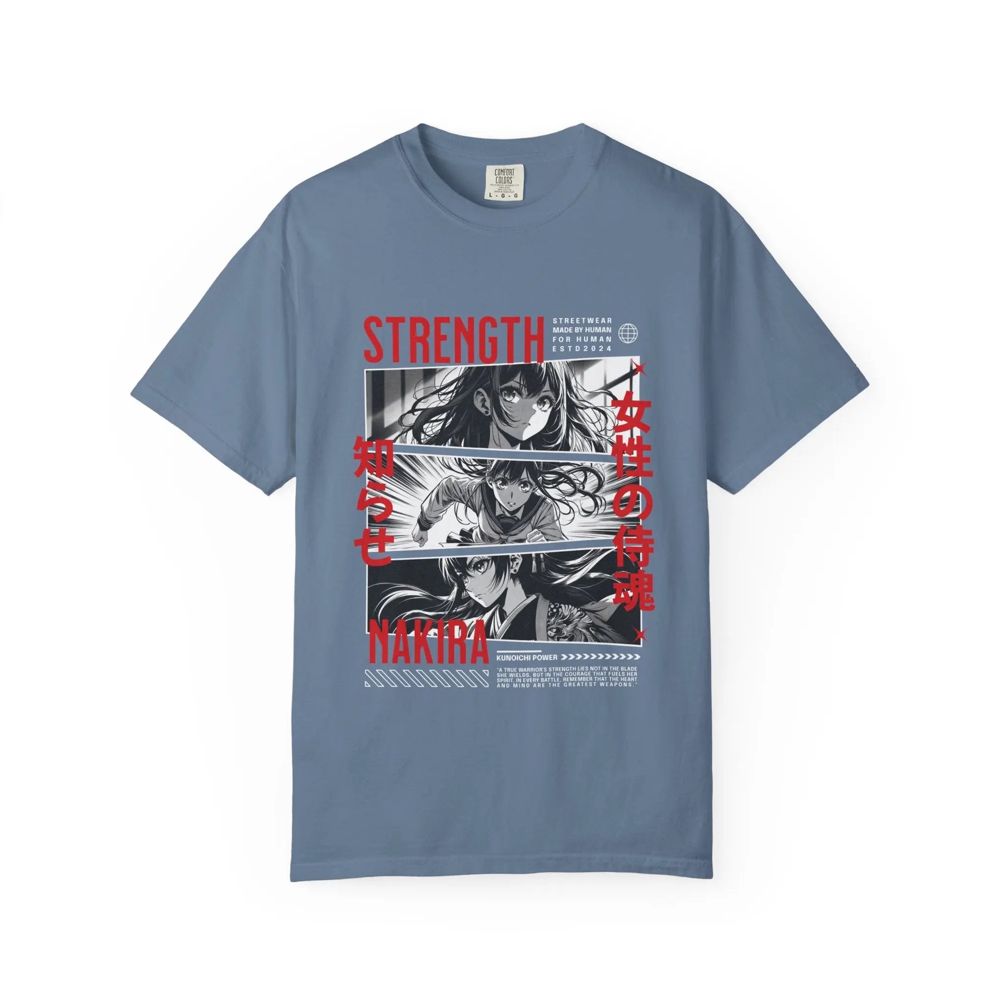 Strength Manga Tee - Cool Girl Samurai - Warrior Gift - Sinful Threads