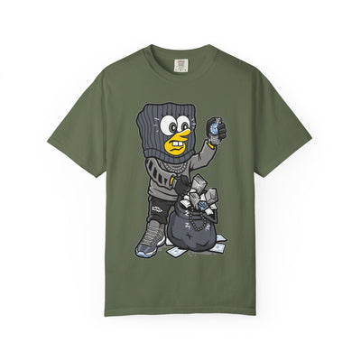 Cartoon Burglar Tee – Funny Diamond Loot Graphic Shirt - Sinful Threads