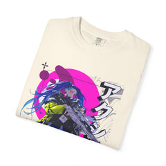 Cyberpunk Girl Tee - Futuristic Manga Gun Streetwear