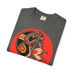 Biker Girl Shirt - Tattoo Flower Tee - Motorcycle Art Gift