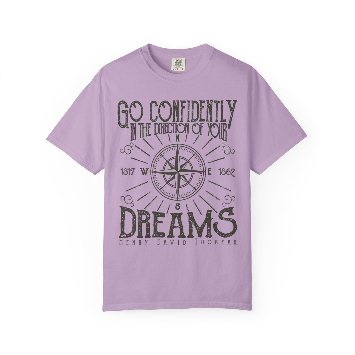 Go Confidently Dreams Henry David Thoreau Design T-Shirt - Sinful Threads