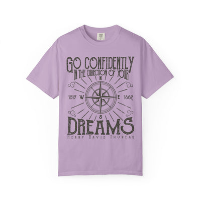 Go Confidently Dreams Henry David Thoreau Design T-Shirt - Sinful Threads