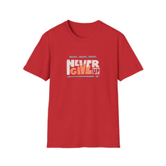Never Give Up Groovy Tee - Retro Motivational Graphic Tee
