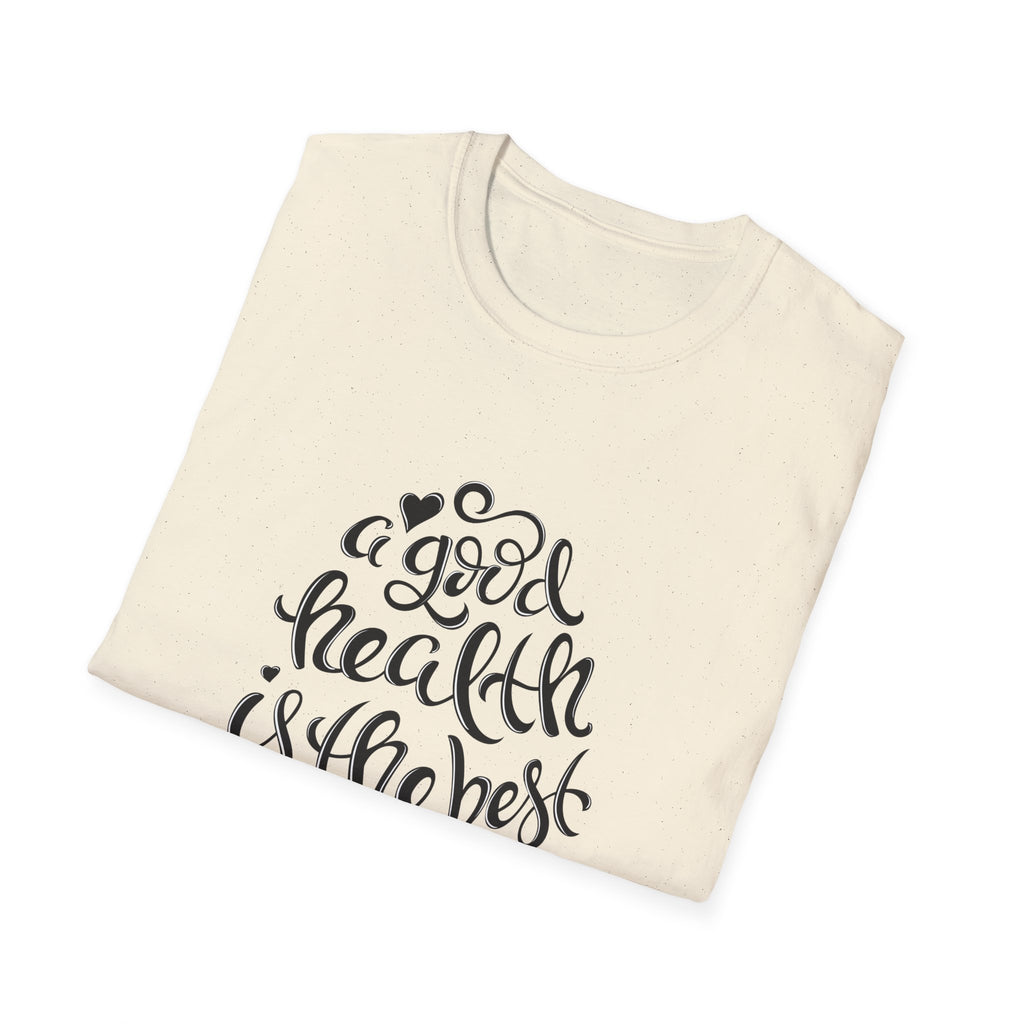 Good Health Best Wealth Wellness Graphic Tee - Inspire Daily - Sinful Threads