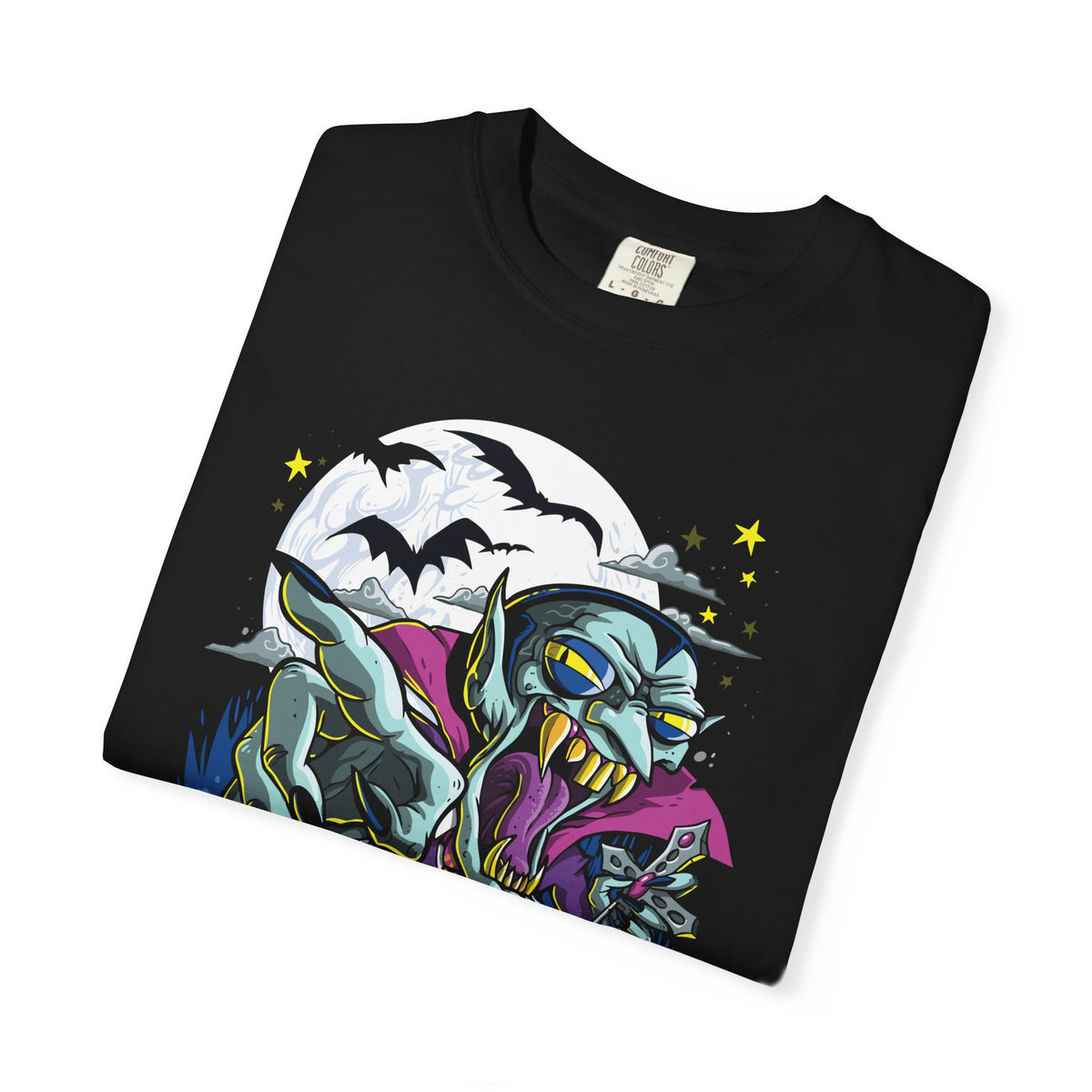 Cartoon Dracula Tee - Funny Vampire Colorful Graphic Shirt