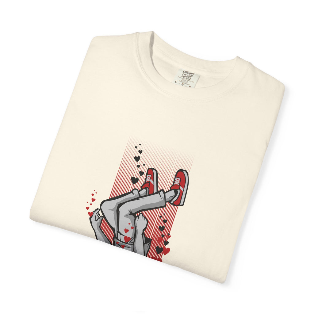 Upside Down Man with Hearts Valentines Style T-Shirt - Sinful Threads