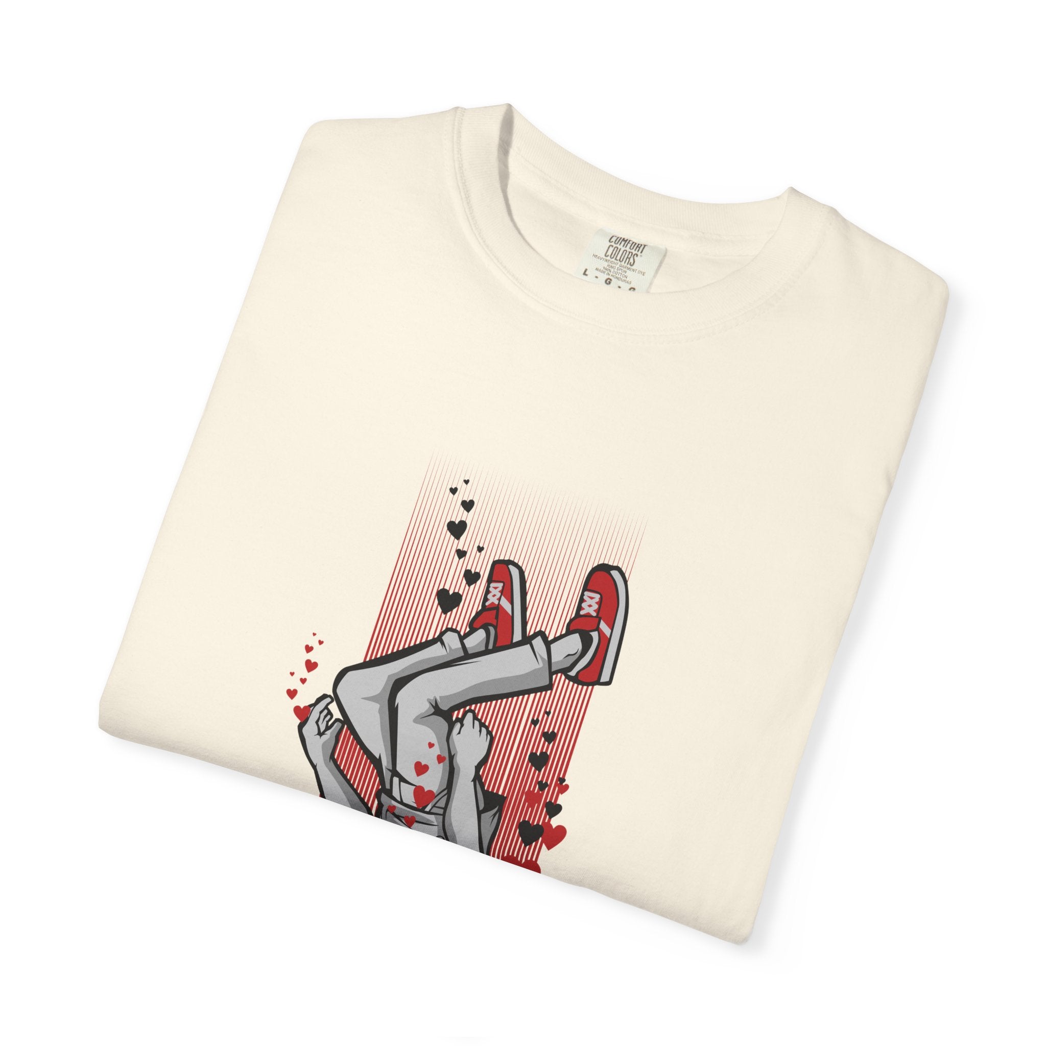 Upside Down Man with Hearts Valentines Style T-Shirt - Sinful Threads