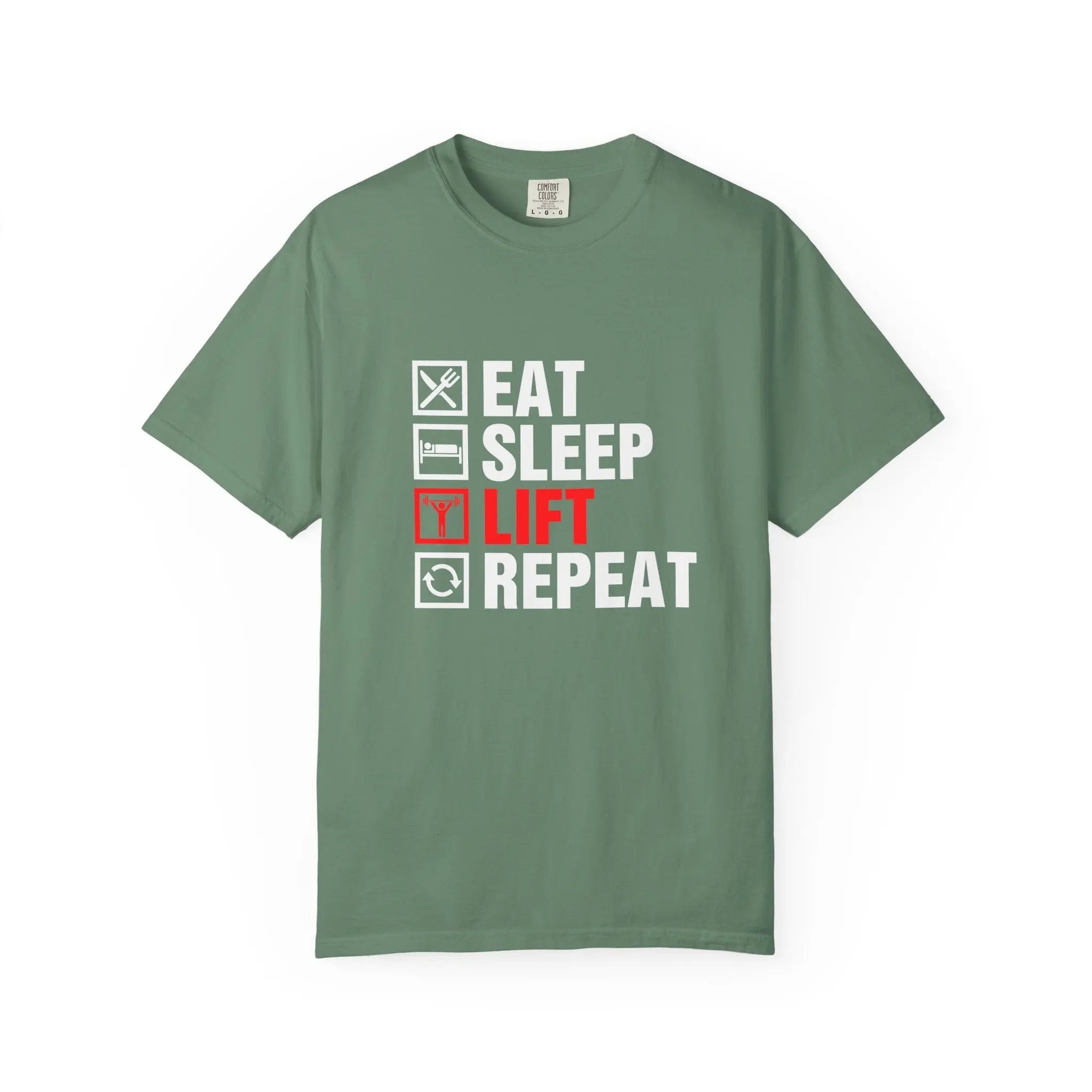 Eat Sleep Lift Repeat Fitness Training Motivation T-Shirt Printify