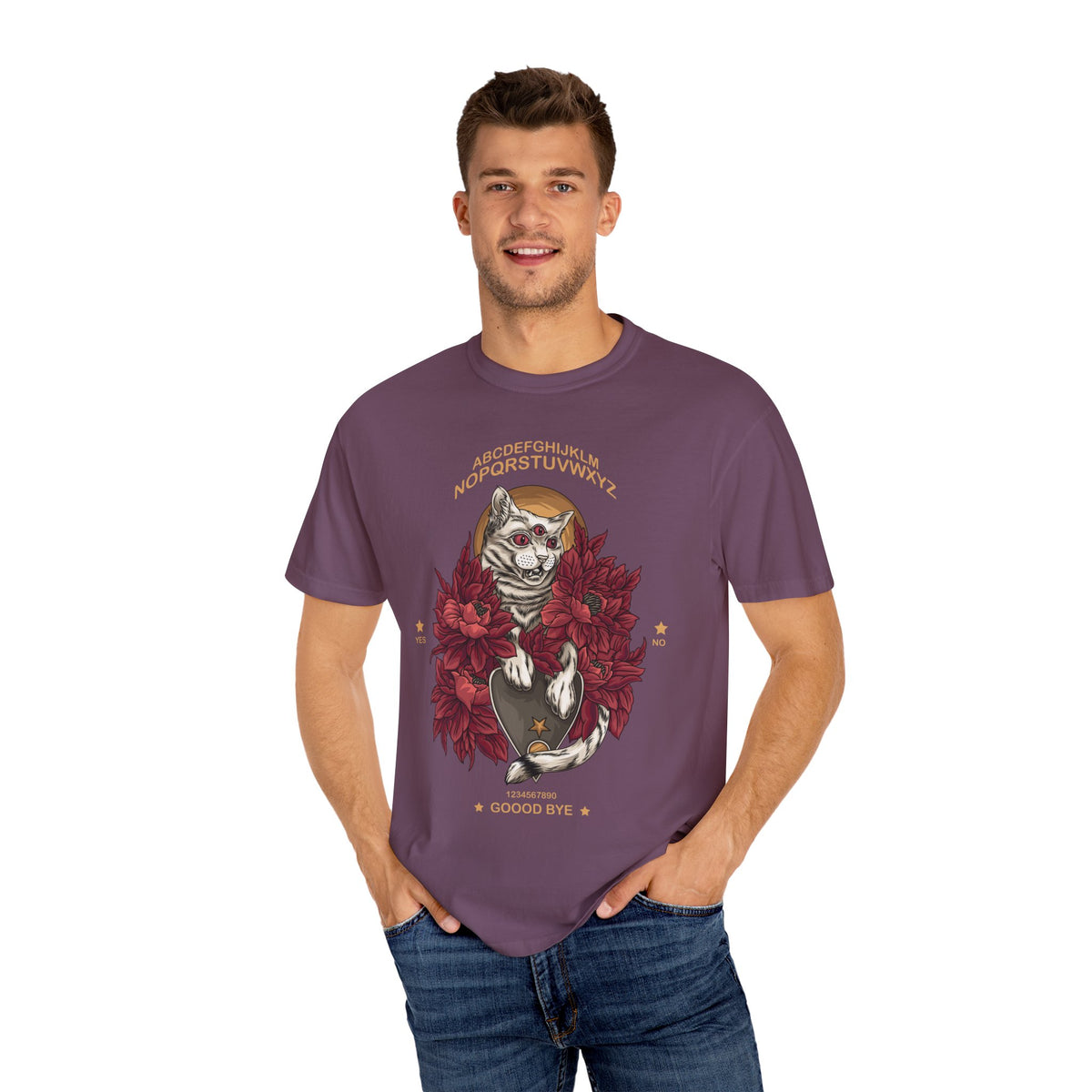 Three-Eyed Cat Tee - Witchy Ouija Vibes - Occult Shirt