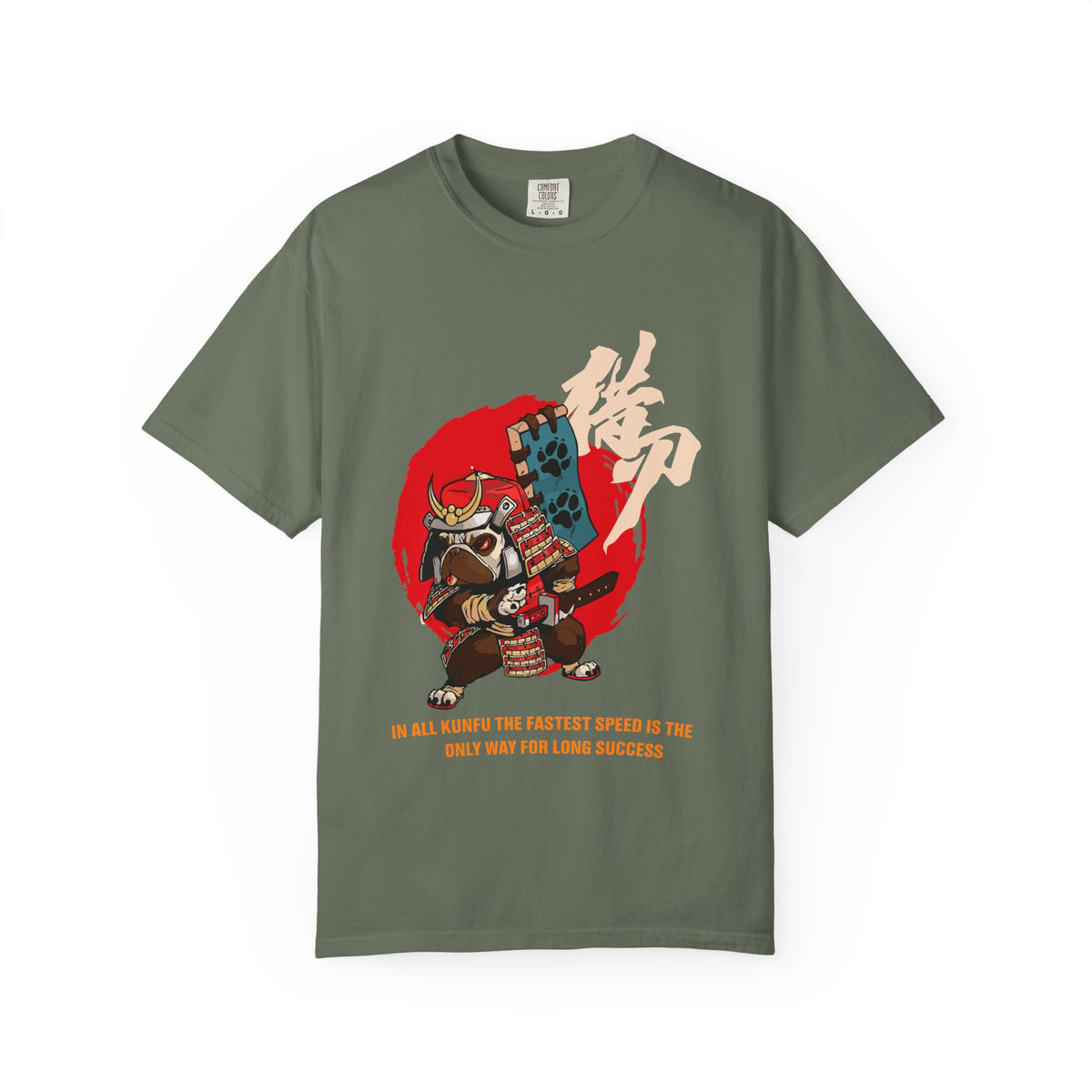 Pug Dog Graphic Tee Japanese Samurai Art Gift