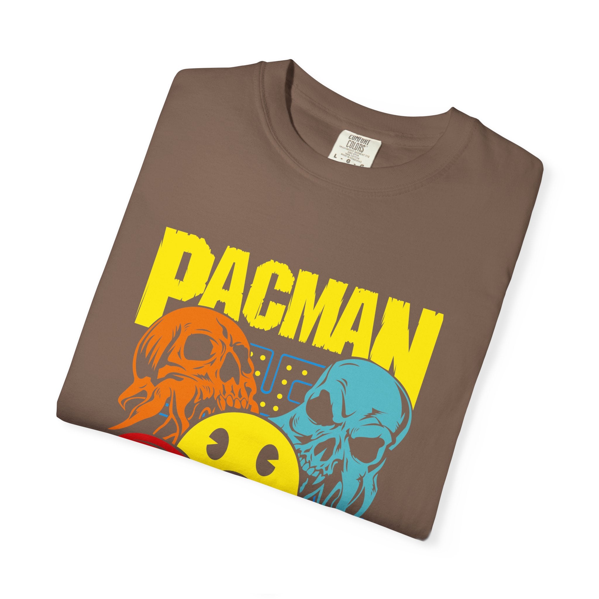 80s Arcade Pacman Ghost Skull Tee Retro Gaming Geeky Gift - Sinful Threads