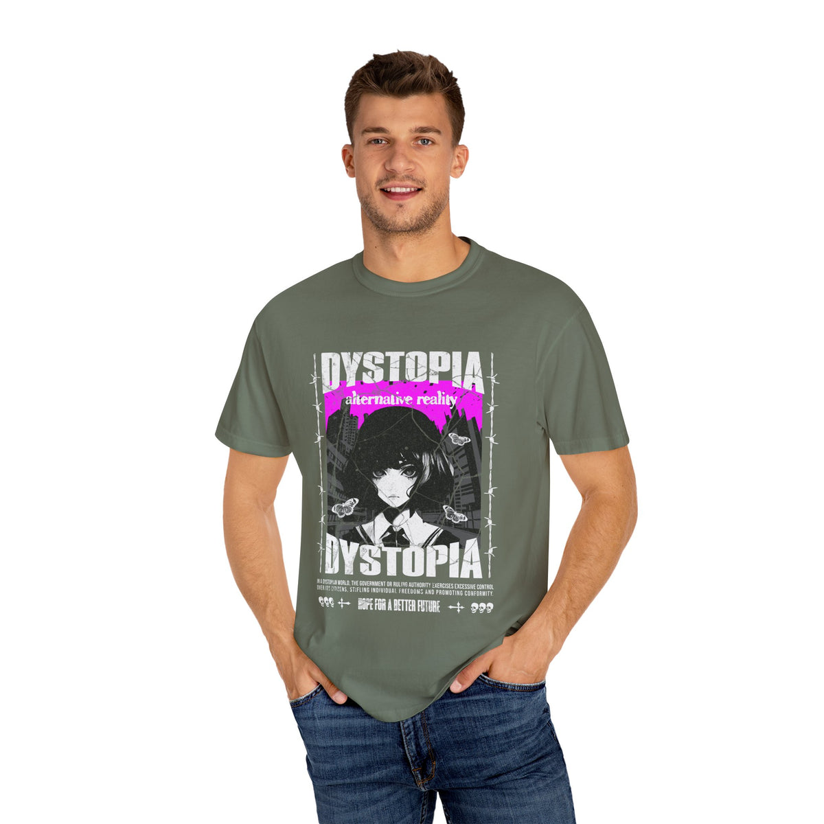 Dark Academia Tee - Urban Grunge Anime Girl Aesthetic