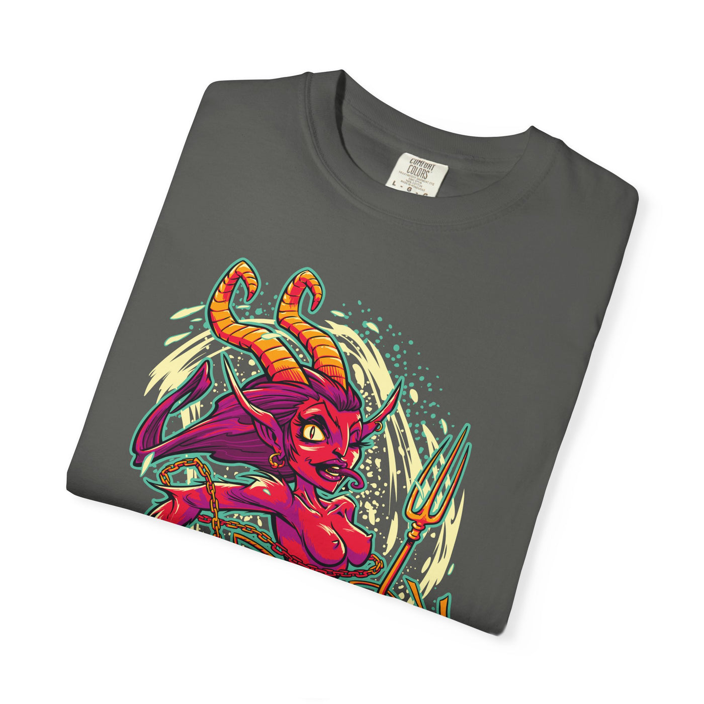 Female Krampus T-Shirt - Cute She Devil Cartoon Tee - Sinful Threads