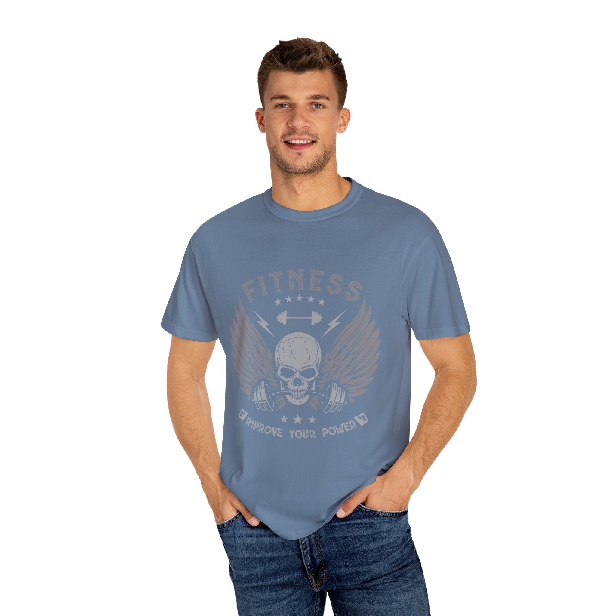 Skull Wings Gym T-Shirt - Improve Your Power - Sinful Threads