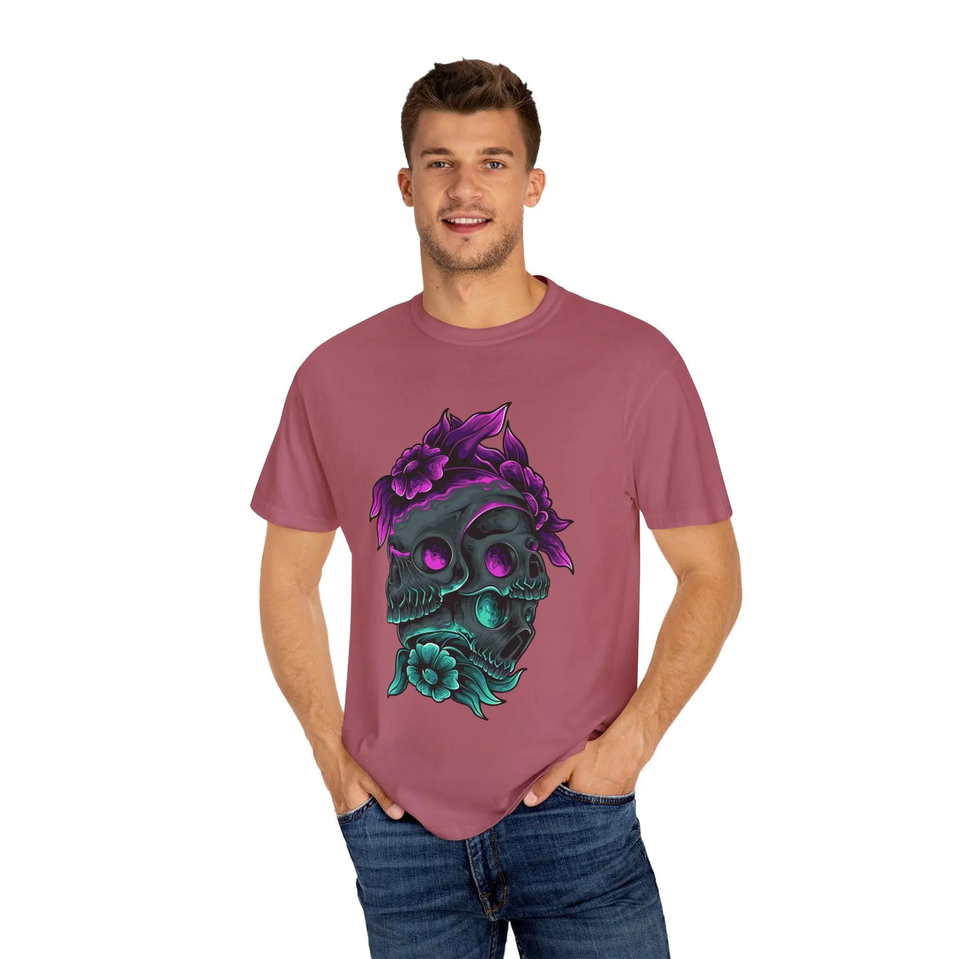 Floral Skull Gothic Tee Dark Art Alternative Fashion - Sinful Threads