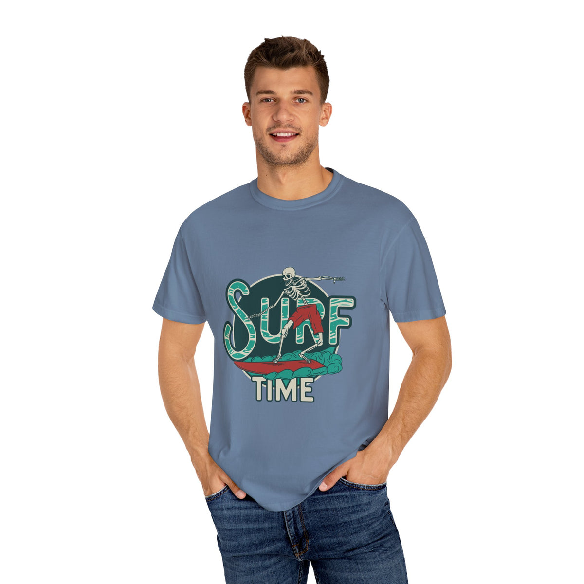 Skeleton Surfer Shirt - Surf Time Tee - Cool Beach Gift