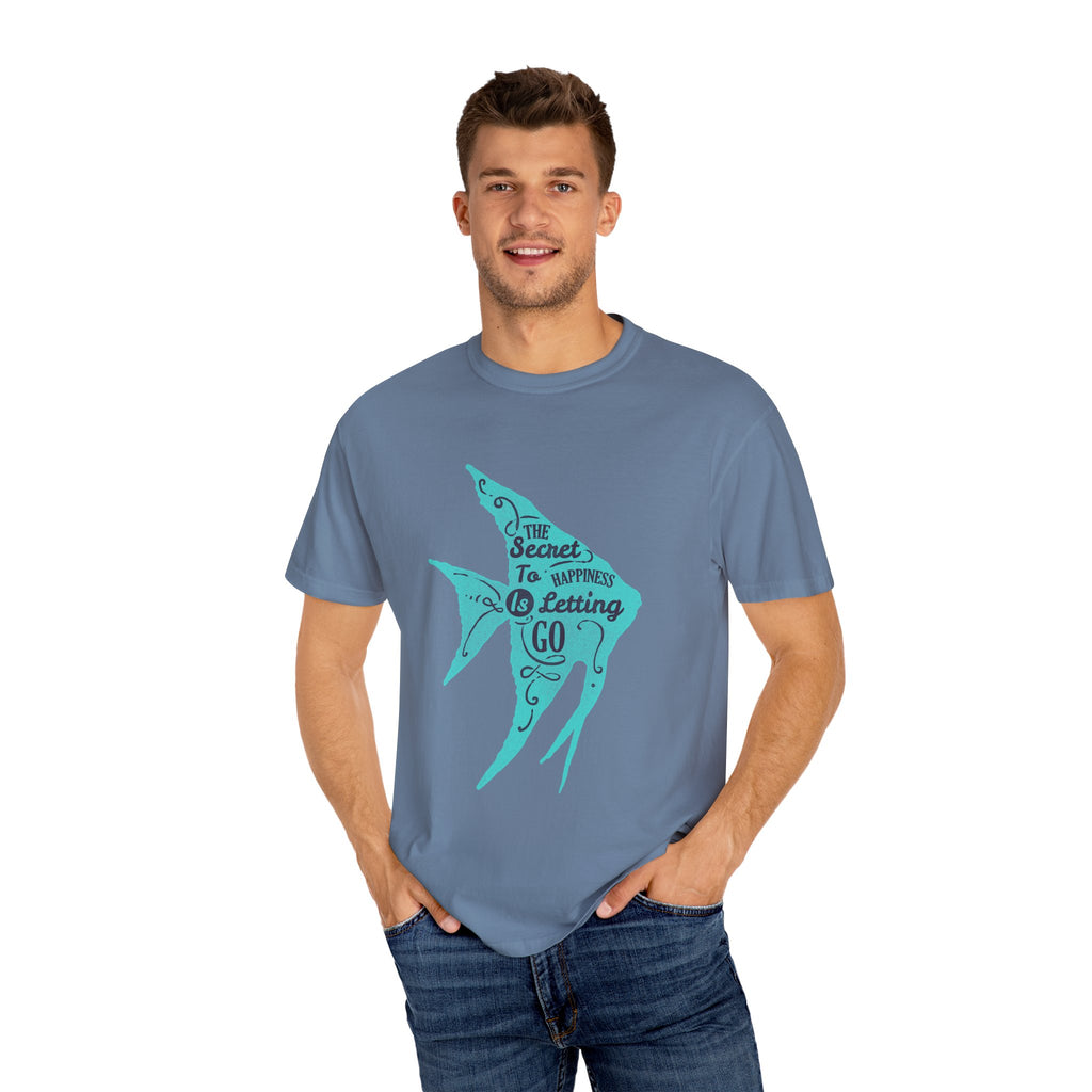 The Secret To Happiness Is Letting Go Fish Art T-Shirt - Sinful Threads