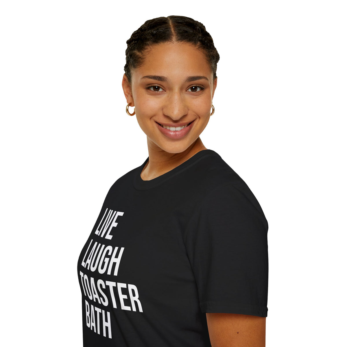 Live Laugh Toaster Bath Tee - Dark Humor Graphic Parody Shirt