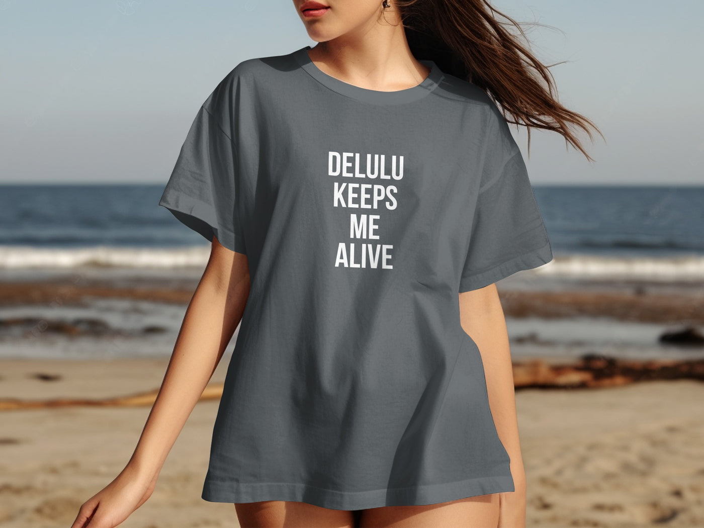 Delulu Keeps Me Alive Graphic Casual Shirt product type