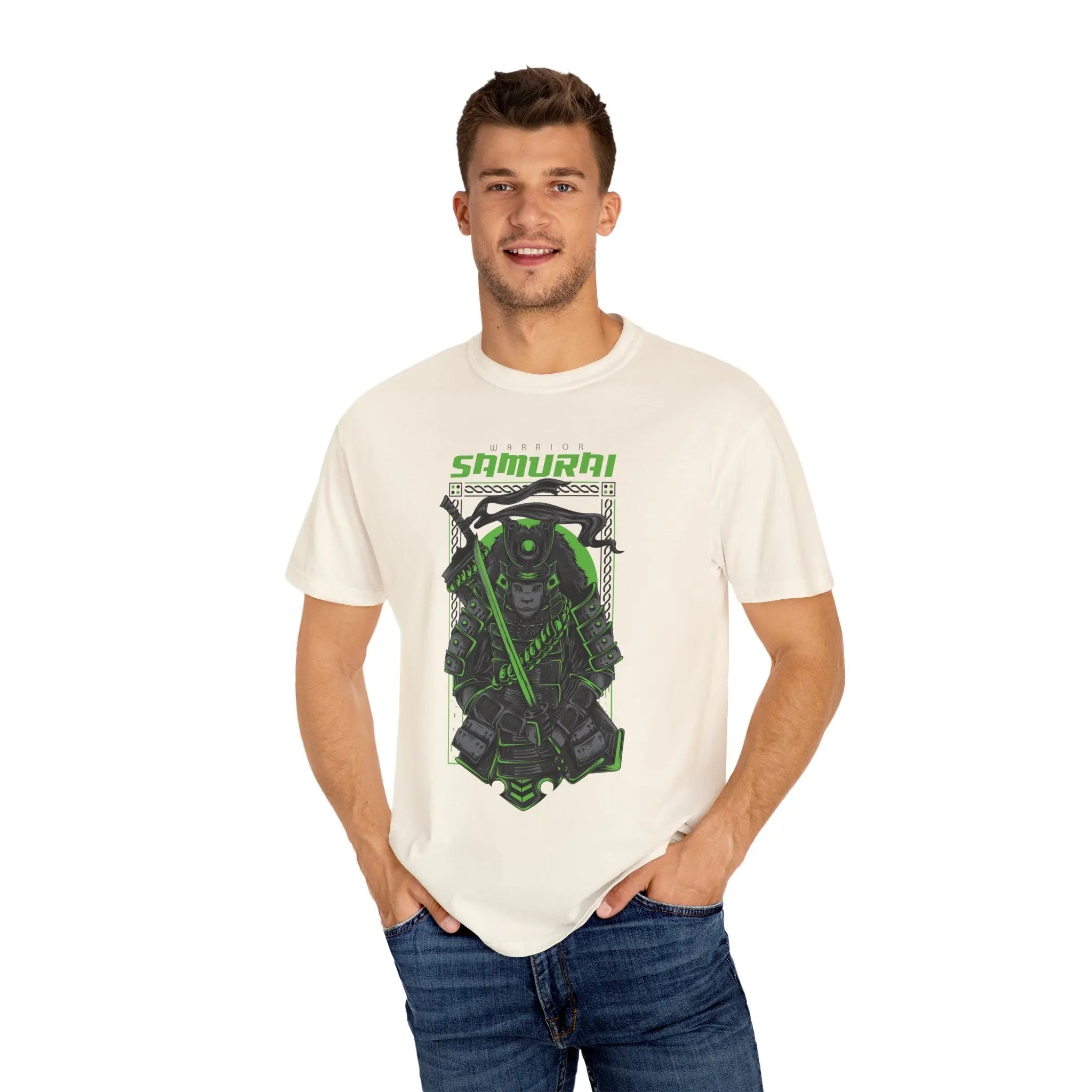 Fierce Warrior Samurai Graphic Unisex Relaxed Fit T-Shirt - Sinful Threads
