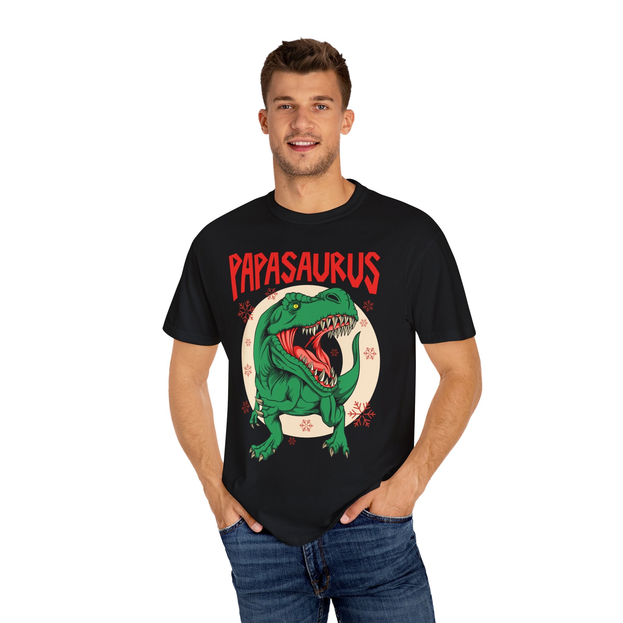 Christmas Papasaurus Shirt - Festive T-Rex Tee Holiday Gift - Sinful Threads
