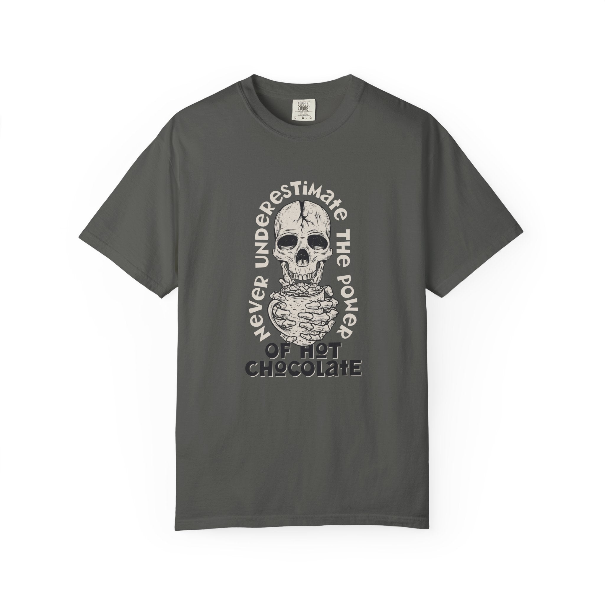 Spooky Skeleton Shirt - Hot Chocolate Humor - Funny Skull Tee - Sinful Threads