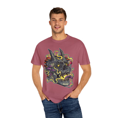 Gothic Mushroom Tee - Horned Skull Deathcore Shirt Gift - Sinful Threads