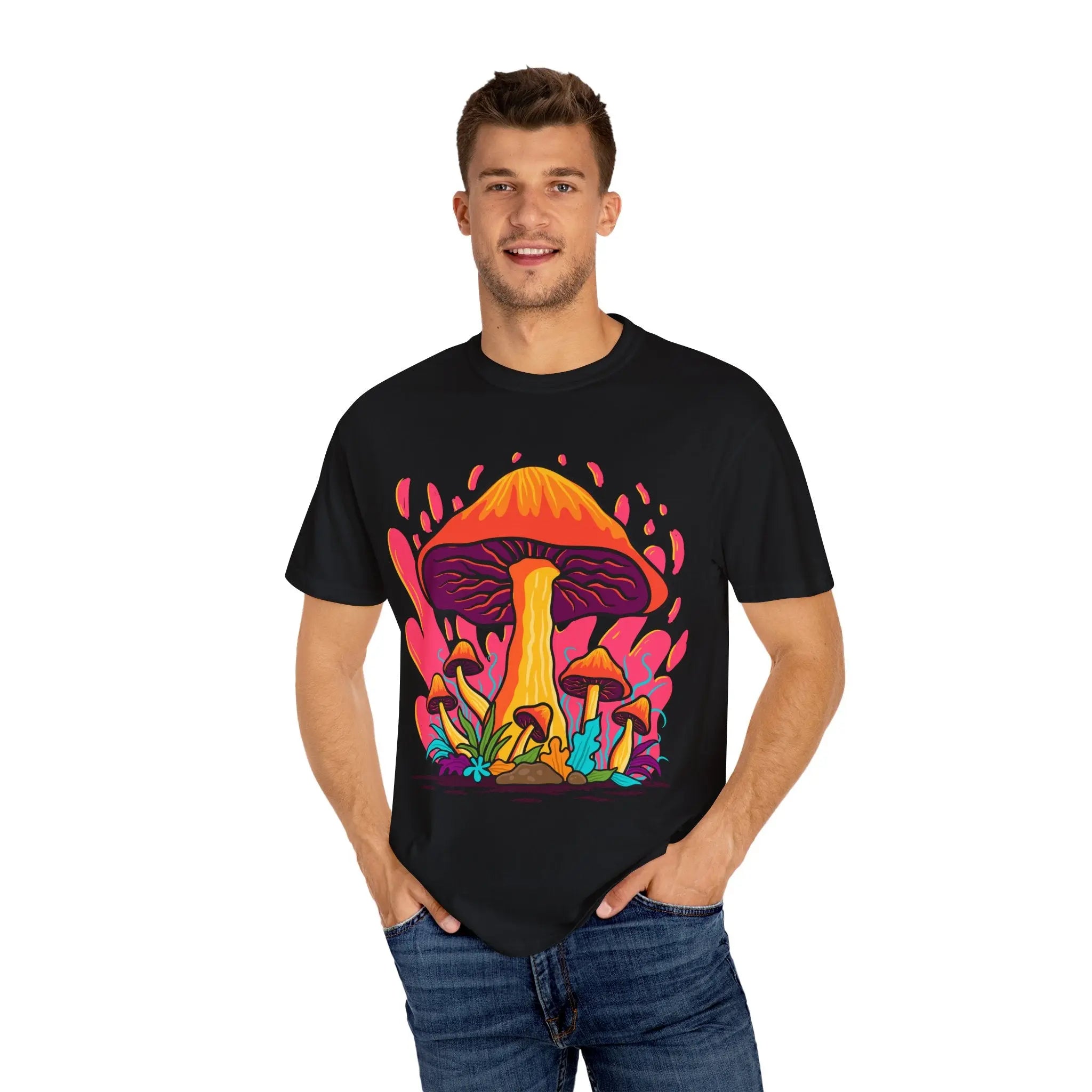 Groovy Mushroom Tee - Colorful Forest Fungi Art Gift - Sinful Threads
