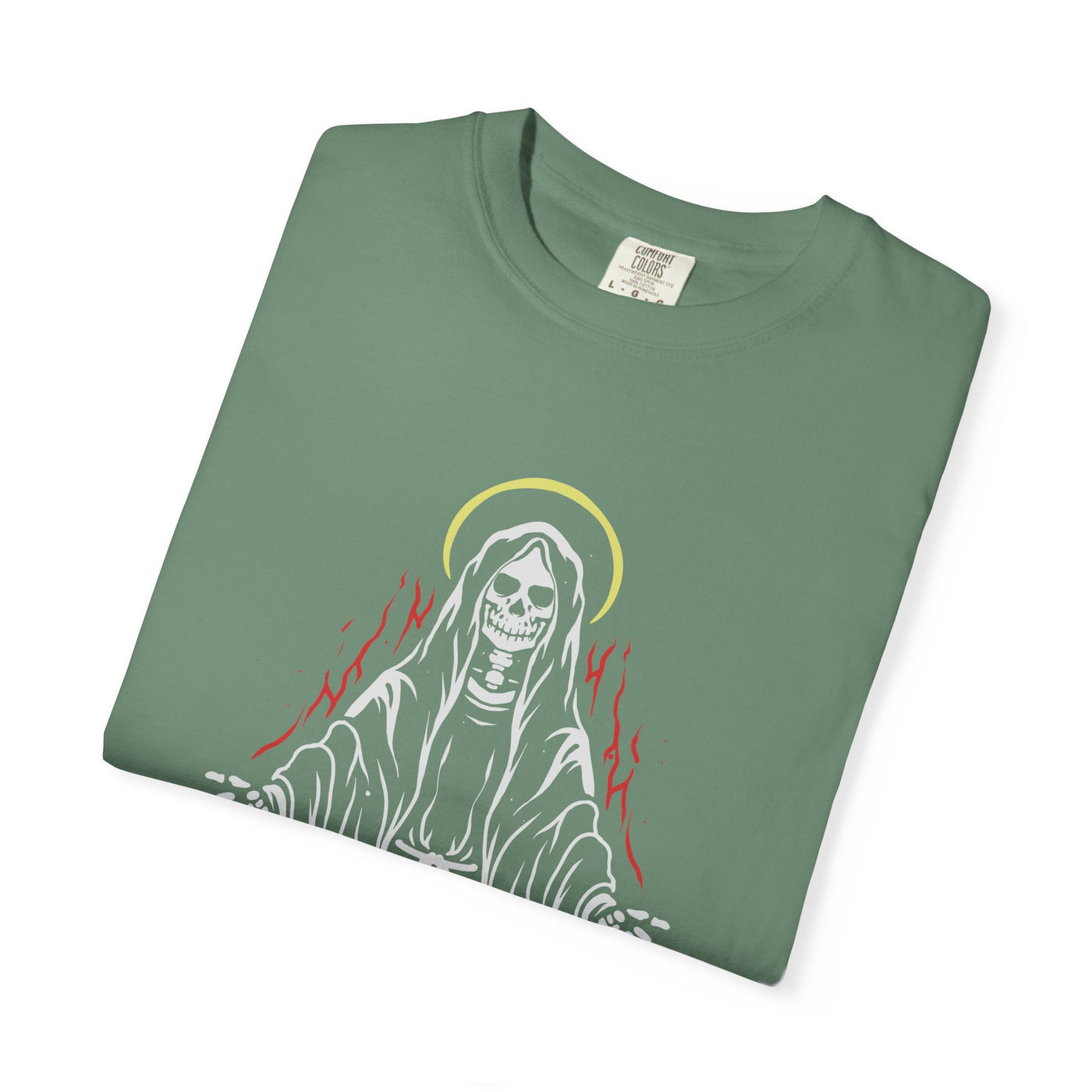 Angel of Death with Flames Unique Trendy Graphic T-Shirt - Sinful Threads