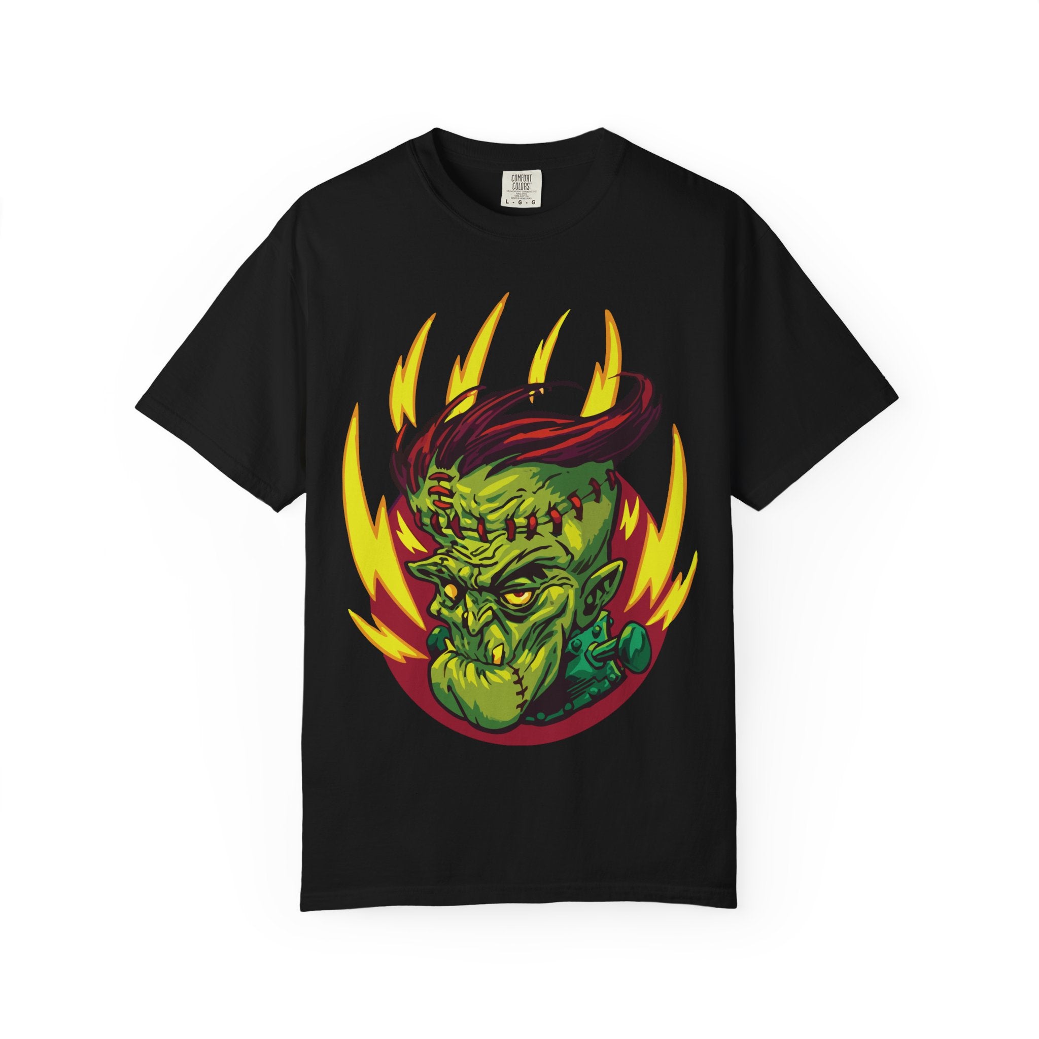 Frankenstein lightning tee - Retro horror monster streetwear shirt - Sinful Threads