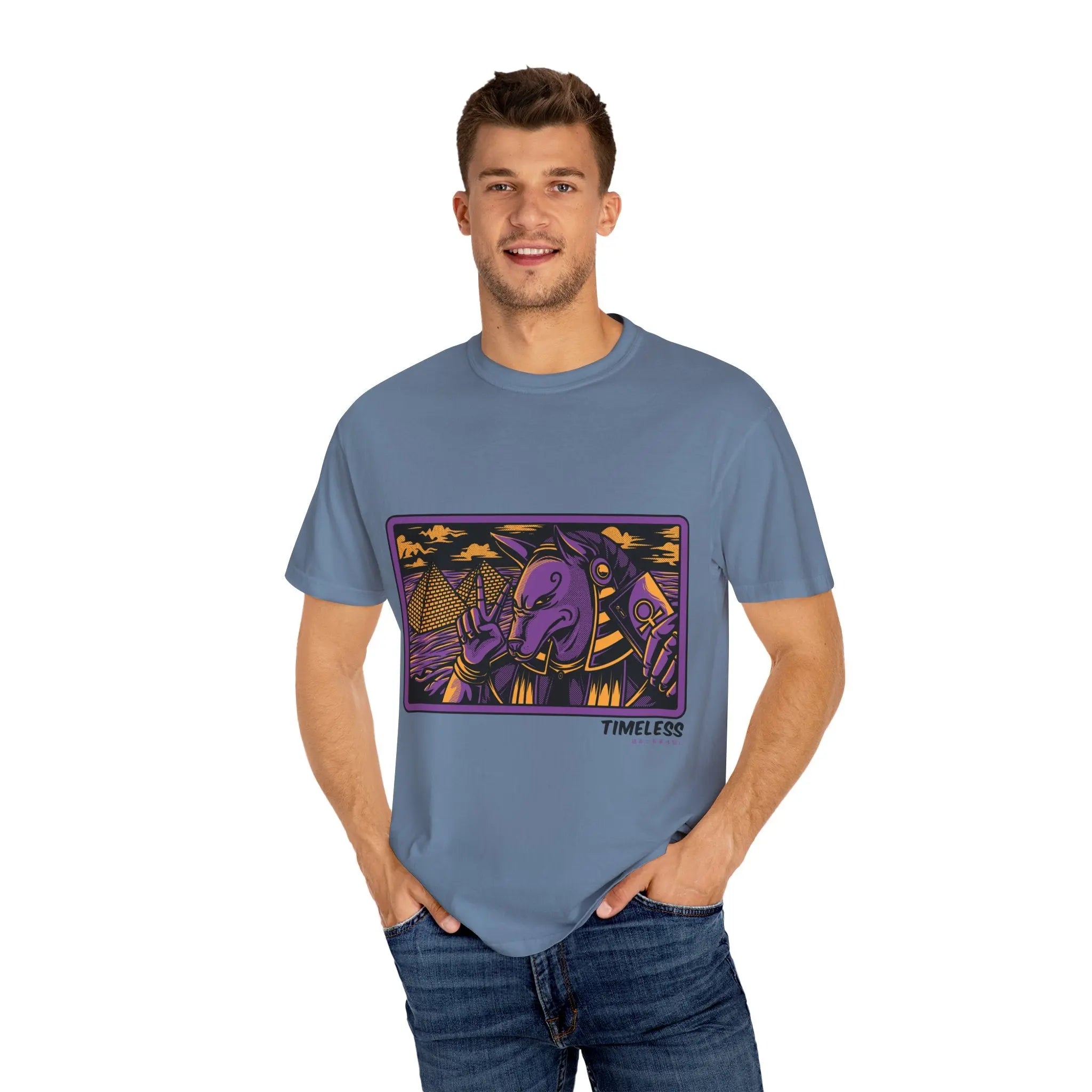 Anubis With Egyptian Pyramids and Timeless Graphic T-Shirt - Sinful Threads